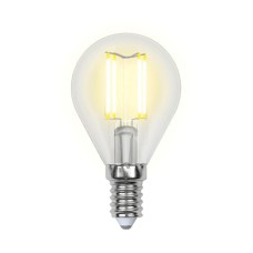 Лампа светодиодная филаментная (UL-00001371) Uniel E14 6W 4000K прозрачная LED-G45-6W/NW/E14/CL PLS02WH