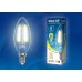 Лампа светодиодная филаментная Uniel E27 7W 3000K прозрачная LED-A60-7W/WW/E27/CL/MB GLM10TR