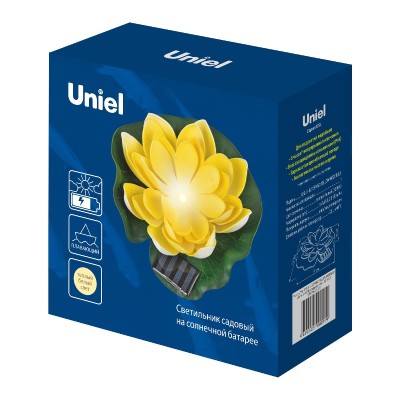 Светильник на солнечной батарее Uniel USL-S-827/PT060 YELLOW WATERLILY UL-00011600