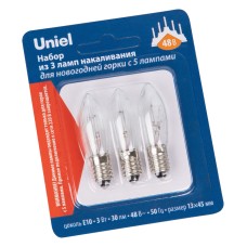 Набор из 3 ламп накаливания Uniel IL-CT13 E10 3Вт K UL-00010986