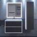 Шкаф-пенал для ванной Uperwood Next, 35х28х120 см, подвесной, белый/графит