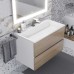 Тумба с раковиной Uperwood Barsa, 80 см, раковина белая, подвесная, белая/дуб сонома