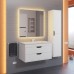 Тумба с раковиной Uperwood Modul 80 см, подвесная, матовая, белая/графит