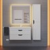 Тумба с раковиной Uperwood Modul 80 см, подвесная, матовая, белая/графит