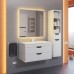 Тумба с раковиной Uperwood Modul 80 см, подвесная, матовая, белая/графит