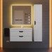 Тумба с раковиной Uperwood Modul 80 см, подвесная, матовая, белая/графит