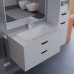 Тумба с раковиной Uperwood Modul 80 см, подвесная, матовая, белая/графит