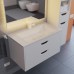 Тумба с раковиной Uperwood Modul 80 см, подвесная, матовая, белая/графит