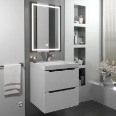 Тумба с раковиной Uperwood Tanos 50 см, подвесная, белая/графит