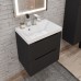 Тумба с раковиной Uperwood Tanos NEW, 50 см, подвесная, черная