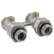 Узел нижнего подключения радиатора прямой 3/4"(с компл. адаптеров 1/2") VALFEX (VF.345.01.034.012)