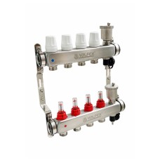 Коллекторная группа НЕРЖ со встроенными расходомерами 9 выходов 1" ЕК 3/4" VALFEX (FV.586.0609)