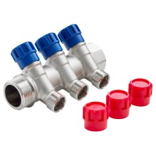 Коллектор с регулировочными вентилями 4 выхода 3/4" * 1/2" НР VALFEX (FV.560.N.0504)