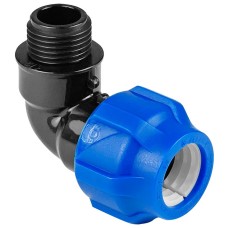 Отвод ПНД компрессионный НР 50*1 1/2" наружная резьба ( Valfex)