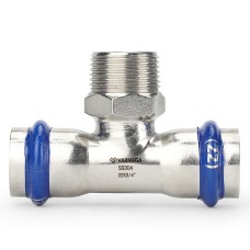 Тройник VARMEGA раструбный Inox Press НР 35x1quot;x35