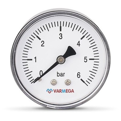 Манометр VARMEGA аксиальный 63 мм, 6 бар, 1/4quot;, VMMT08-630602