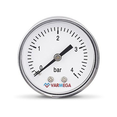 Манометр VARMEGA аксиальный 50 мм, 4 бар, 1/4quot;, VMMT08-500402