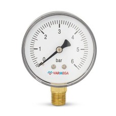 Манометр VARMEGA радиальный 63 мм, 6 бар, 1/4quot;, VMMT10-630602