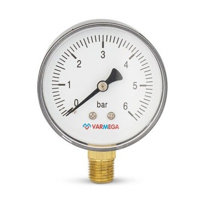 Манометр VARMEGA радиальный 63 мм, 6 бар, 1/4quot;, VMMT10-630602