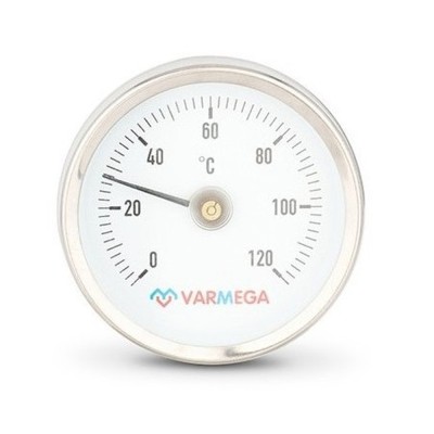 Термометр VARMEGA биметаллич. накладной 63 мм, 120гр.С, с пружиной, VMMT05-635000