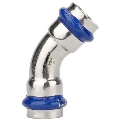 Угольник VARMEGA 45гр. двухраструбный Inox Press 42x42