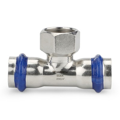 Тройник VARMEGA раструбный Inox Press ВР 28x3/4quot;x28