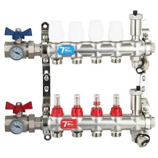 Группа коллекторная VIEIR без кранов из нерж. стали, с расход-ми 5 вых. VR116-05A