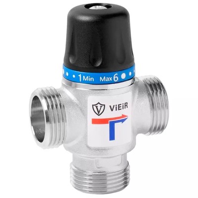 Клапан VIEIR термостатический смесительный 35-60 гр. С KVS-2,5 DN 1