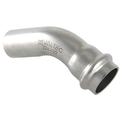 Угольник 45 из нержавеющей стали 15 внутренний-наружный Valtec, (VTi.958) (уп. 5 шт)