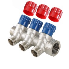 Коллектор VALTEC VTc.560.N.0603 с рег.вент НР 1quot;х1/2quot; 3 вых