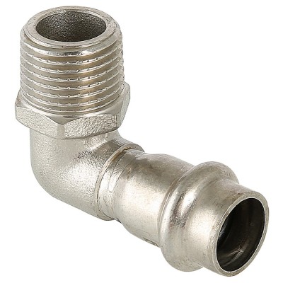 Угольник из нержавеющей стали НР 15х1/2 с наружней резьбой Valtec, (VTi.953) (уп. 5 шт)