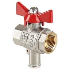 Кран шаровый для подключения датчика температуры "рычаг" ВВ ВР 1/2" (Valtec VT.247) уп 16 шт