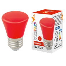 Лампа светодиодная Volpe Decor color LED-D45-1W/RED/E27/FR/С BELL UL-00005638