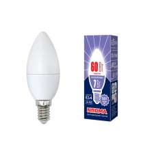 Лампа светодиодная (UL-00003794) Volpe E14 7W 6500K матовая LED-C37-7W/DW/E14/FR/NR