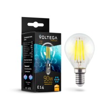 Лампа светодиодная филаментная Voltega E14 7W 2800K шар прозрачный VG10-G45E14warm9W-F 7136