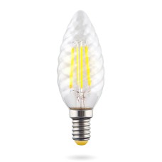 Лампа светодиодная Voltega E14 6W 4000К свеча прозрачная VG10-CC1E14cold6W-F 7028