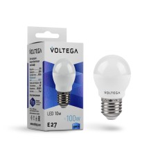 Лампа светодиодная Voltega E27 10W 4000K шар матовый VG2-G45E27cold10W 8456
