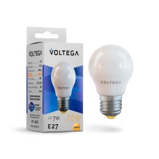 Лампа светодиодная Voltega E27 7W 3000K шар 7243