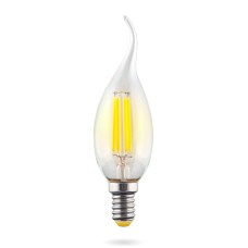 Лампа светодиодная Voltega E14 6W 2800К свеча на ветру прозрачная VG10-CW1E14warm6W-F 7017