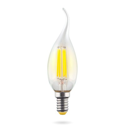Лампа светодиодная Voltega E14 6W 2800К свеча на ветру прозрачная VG10-CW1E14warm6W-F 7017