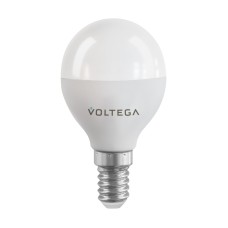 Лампа светодиодная Voltega E14 5W 2700К шар матовый 2428