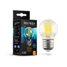 Лампа светодиодная филаментная Voltega E27 7W 2800K шар прозрачный VG10-G45E27warm9W-F 7138