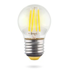 Лампа светодиодная Voltega E27 6W 2800К шар прозрачный VG10-G1E27warm6W-F 7023