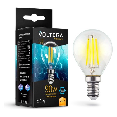 Лампа светодиодная Voltega Globe E14 9W Graphene E14 7Вт 2800K 7136