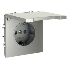 Розетка с заземлением и со шторкой, без рамки с крышкой Voltum S70 VLS040304
