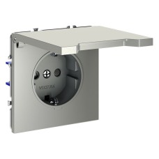 Розетка с заземлением и со шторкой, без рамки с крышкой Voltum S70 VLS040305