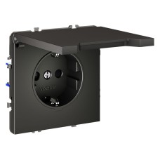 Розетка с заземлением и со шторкой, без рамки с крышкой Voltum S70 VLS040306