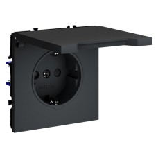 Розетка с заземлением и со шторкой, без рамки с крышкой Voltum S70 VLS040307