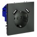 Розетка с заземлением и со шторкой и 2хUSB type A, без рамки Voltum S70 VLS040406
