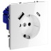 Розетка с заземлением и со шторкой и 2хUSB type A и C, без рамки Voltum S70 VLS040501